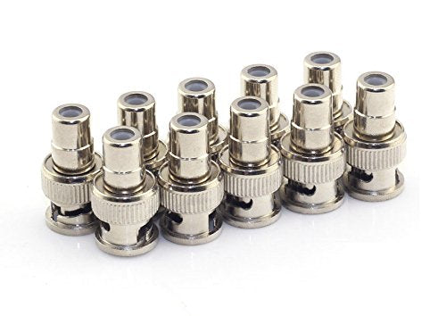 RuiLing 10 Pack RCA Female Plug to BNC Male Jack Adapters Coaxial Connector for CCTV Video