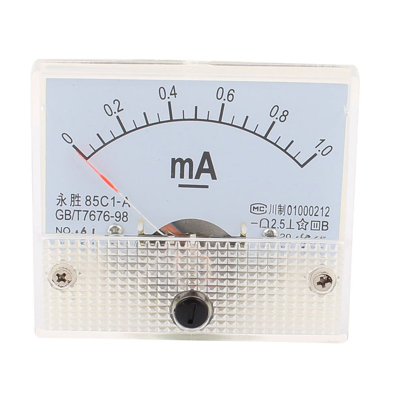uxcell Analog Current Panel Meter DC 0-1mA 0.05A Scale 85C1 Ammeter for Automotive Circuit Testing Charging Battery Ampere Tester Gauge Pack of 1