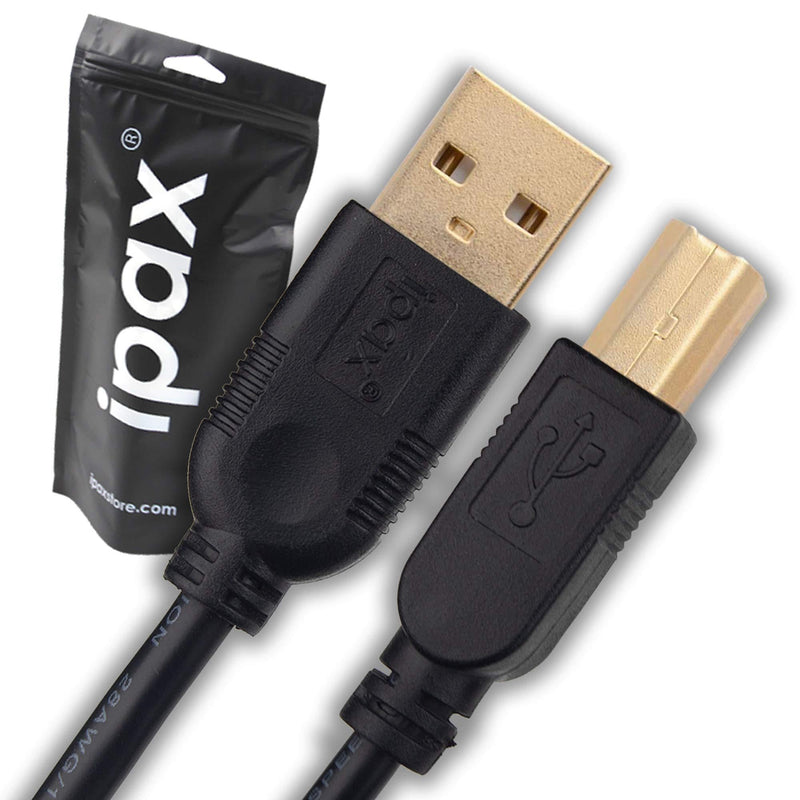 Ipax 15 Ft Long Hi-Speed USB Printer Cable Cord Compatible with Canon Pixma mg2520 iX6820 iP8720 Brother MFC-J870DW HL-L8360CDW HL-L2370DW DCP-L2540DW 15ft Black