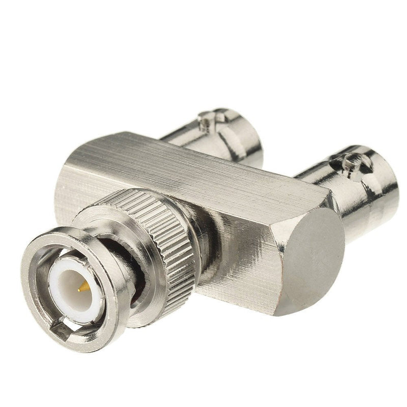 Eightwood BNC Splitter Adapter BNC Male to Dual BNC Female Tee Type 3 Way Audio RF Coax Connector