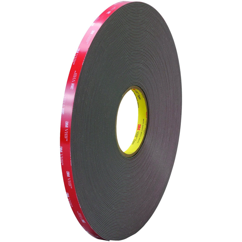 3M VHB 4x8 VHB494712R Black #4947F Adhesive Tape, 1/2" x 5 yd.