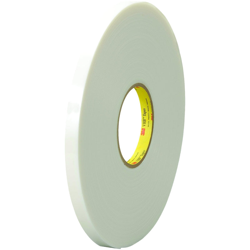 VHB VHB495112R White #4951 Adhesive Tape, 1/2" x 5 yd.