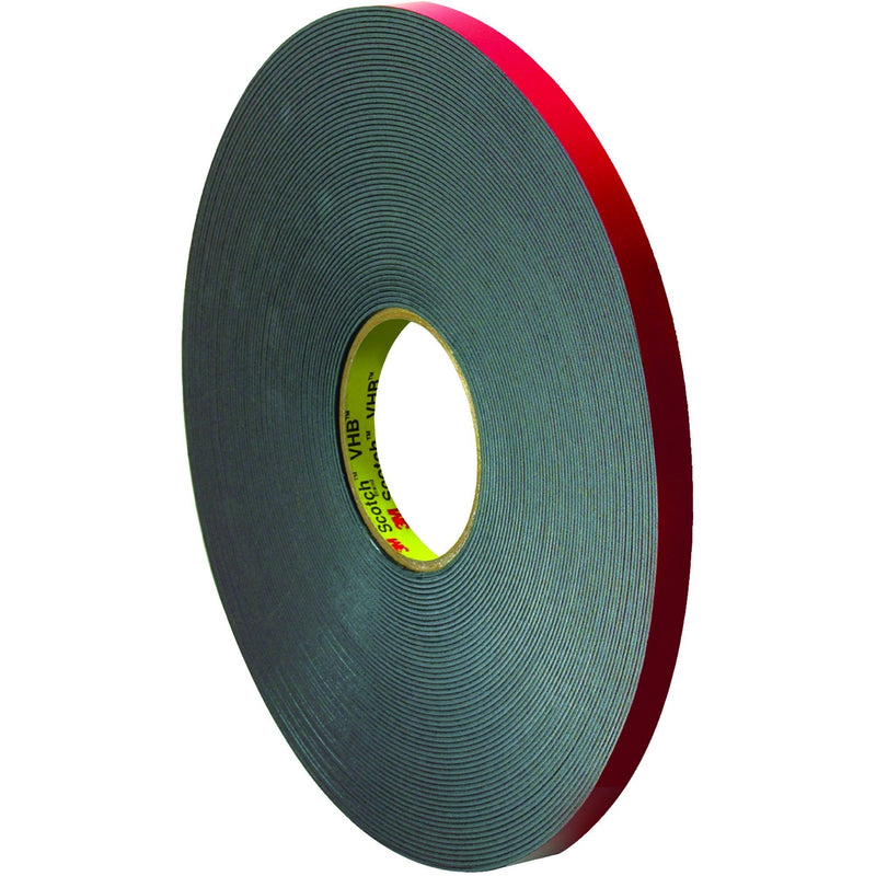 VHB VHB595812R Black #5958FR Adhesive Tape, 1/2" x 5 yd.