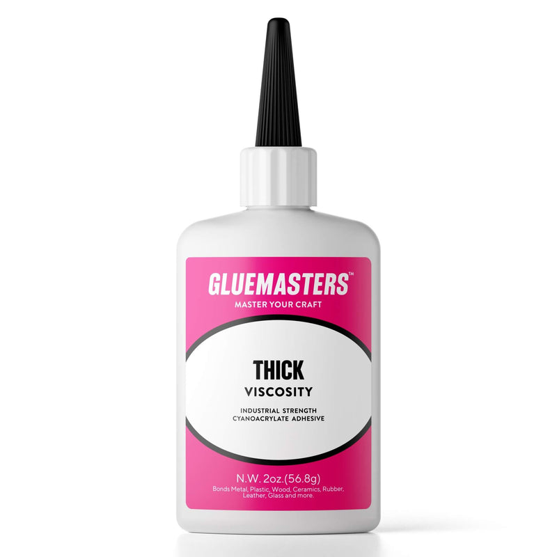 Professional Grade Cyanoacrylate (CA)"Super Glue" by Glue Masters - 56 Grams - Thick Viscosity Adhesive for Plastic, Wood & DIY Crafts 2OZ THICK VISCOSITY