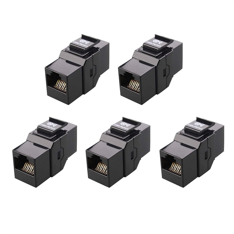 Cable Matters UL Listed 5-Pack RJ45 Keystone Jack Coupler Gender Changer in Black Blue