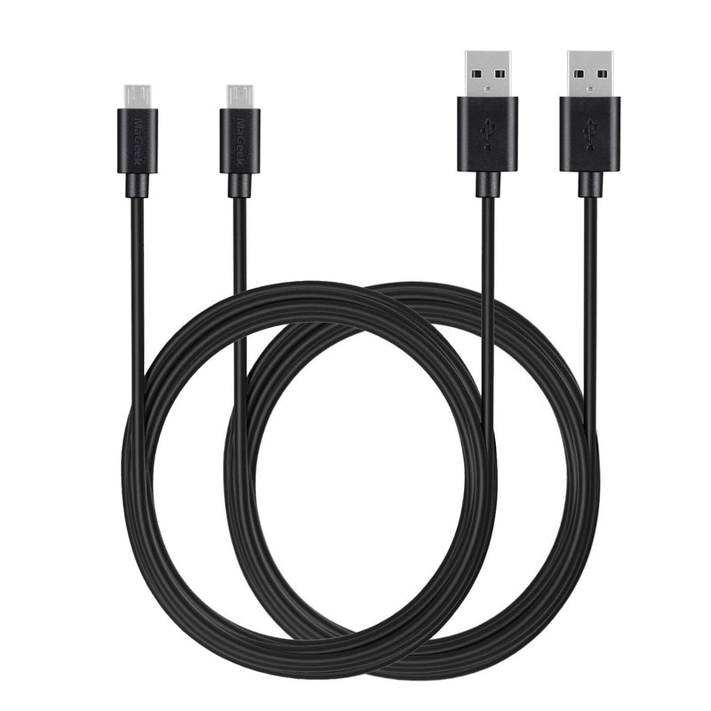 Micro USB Cable (2-Pack)(10ft), MaGeek Extra Long High Speed USB Charge and Sync Cord for Samsung, Nexus, LG, Motorola, Android Smartphones and More (Black) 2pcs_Black
