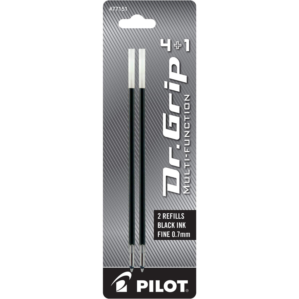 PILOT Dr. Grip 4+1 Multi-Function Ballpoint Ink Refills, Fine Point, Black Ink, 2-Pack (77151)