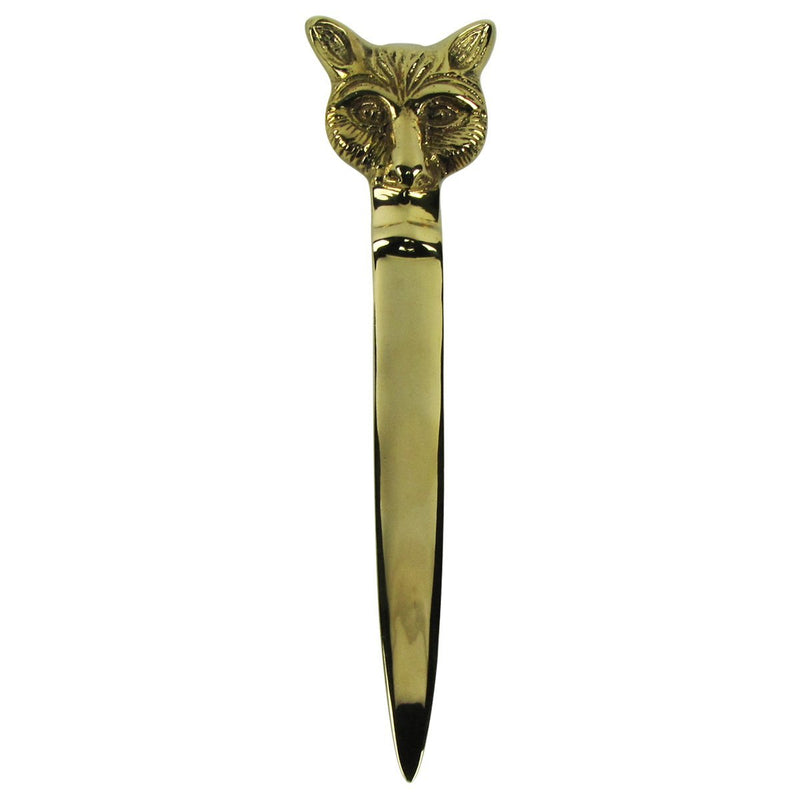 Treasure Gurus Heavy Solid Brass Fox Head Letter Opener