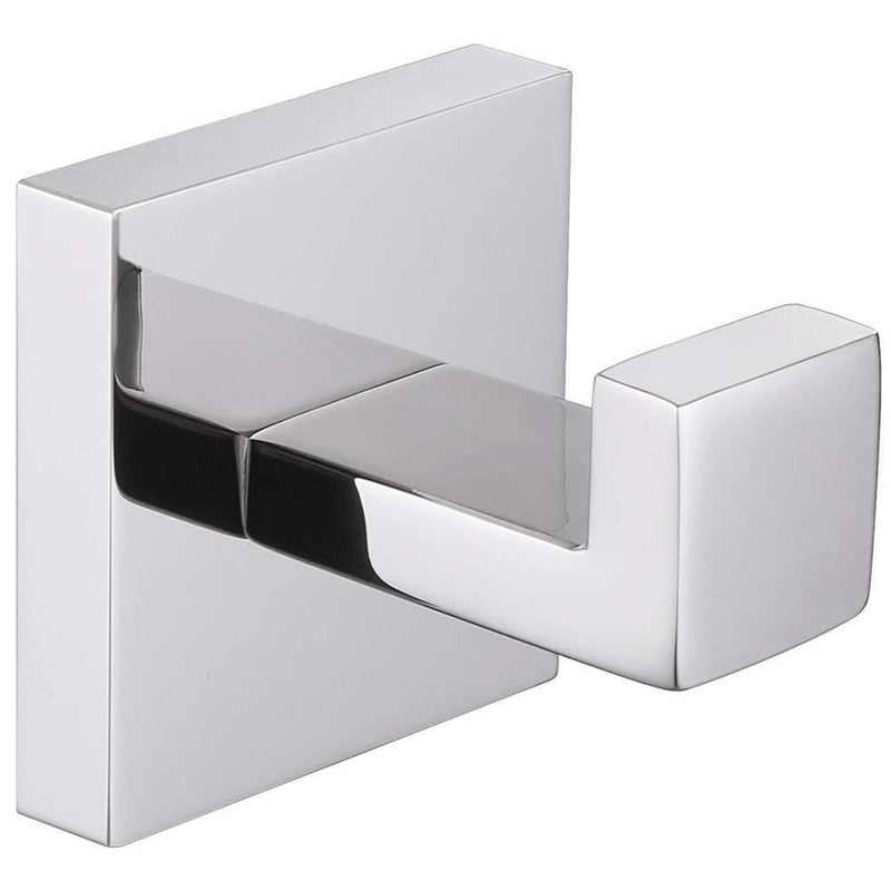 Bath Towel Hook, Angle Simple Solid Metal Bathroom Shower Square Hook Hand Towel Bathrobe Sponges Hanger Kitchen Cabinet Closet Hook Pants and Shirt Holder Polished Chrome, Wall Mounted