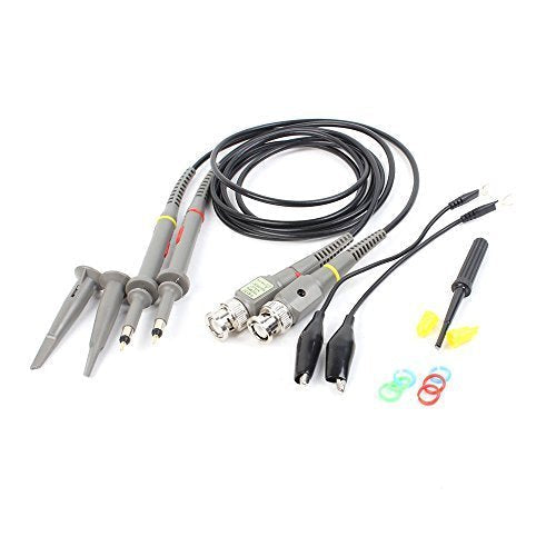 Sumnacon® 2 Pack P6100 100 MHz 600V DC High Sensitivity Oscilloscope Clip Probe 10:1 and 1:1 Switchable with Mini Alligator Clip and Ground Lead for Rigol Atten Owon Siglent,HP Tektronix,RIO DSO, Hitachi,GwInstek