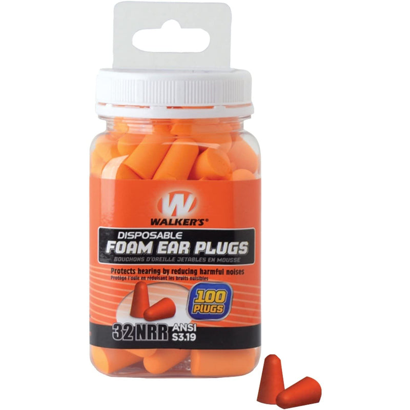 Walker's Foam Ear Plug Jar (100 Count), Orange
