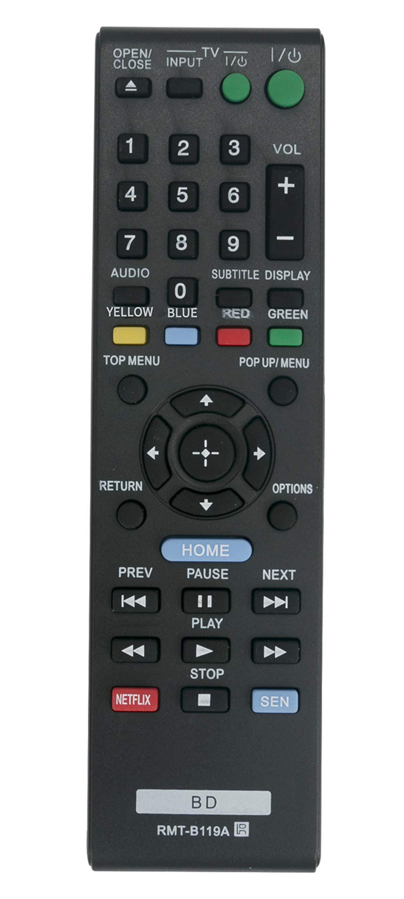 VINABTY New Rmt-b119a RMT B119a Replaced Remote Fit for Sony Bdpbx18 3D Blu-ray Bd DVD Player Bdpbx18 Bdp-s590 Bdp-bx510 Bdp-s5100 Bdp-bx110 Bdp-bx310 Bdp-bx59 Bdp-s1100 Bdp-s3100 Bdp-s390 Bdp-s580