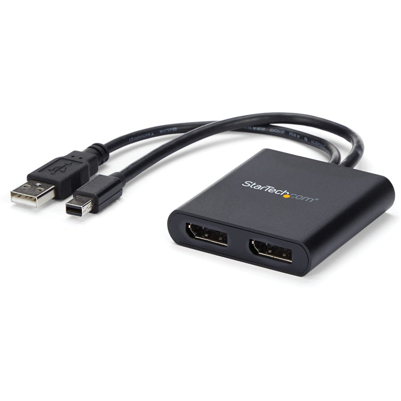 StarTech.com Mini DisplayPort MST Hub - Mini DisplayPort to DisplayPort Multi Monitor Splitter - MST Hub mDP 1.2 to 2x DP (MSTMDP122DP) Black 2x DisplayPort