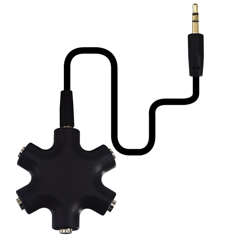 3.5mm Headphone Jack Splitter 3.5 Audio 5 Way 6 Port Female Connector Adapter Audio Earbuds Earphones Plug with 3.5mm Stereo Cable â€¦