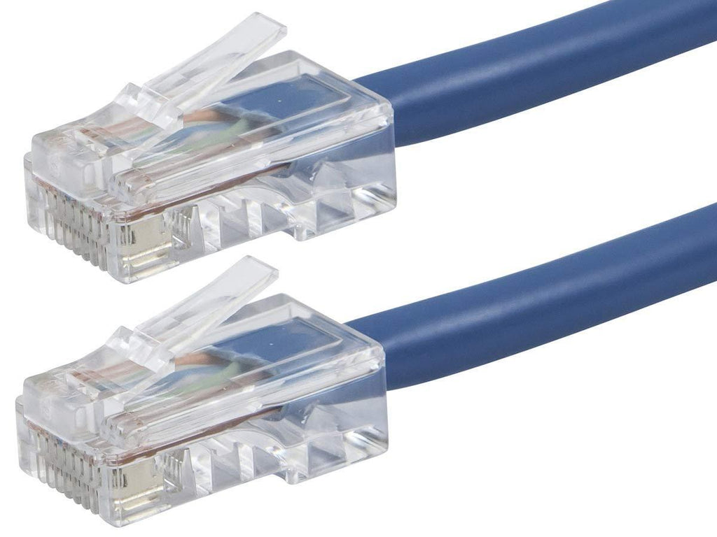 Monoprice ZerobootCat6 Ethernet Patch Cable - Network Internet Cord - RJ45, Stranded, 550Mhz, UTP, Pure Bare Copper Wire, 24AWG, 15ft, Blue - 113409