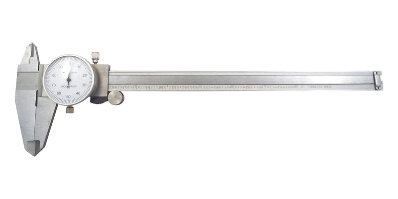 HHIP 4100-0021 Dial Caliper, 8", 0.001" 0-8" Range White Face