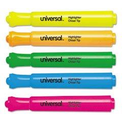 (3 Pack Value Bundle) UNV08860 Desk Highlighter, Chisel Tip, Fluorescent Colors, 5/Set