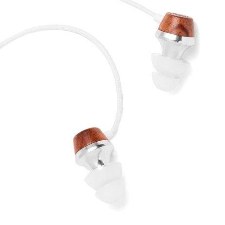 Symphonized ALN Premium Genuine Wood in-Ear Noise-isolating Headphones, Earbuds, Earphones with Mic (White) White