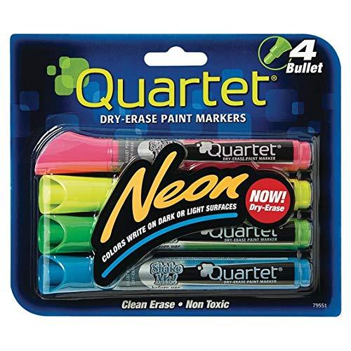 Quartet Glo-write Neon Dry-Erase Markers, Bullet Tip, Assorted Colors 1