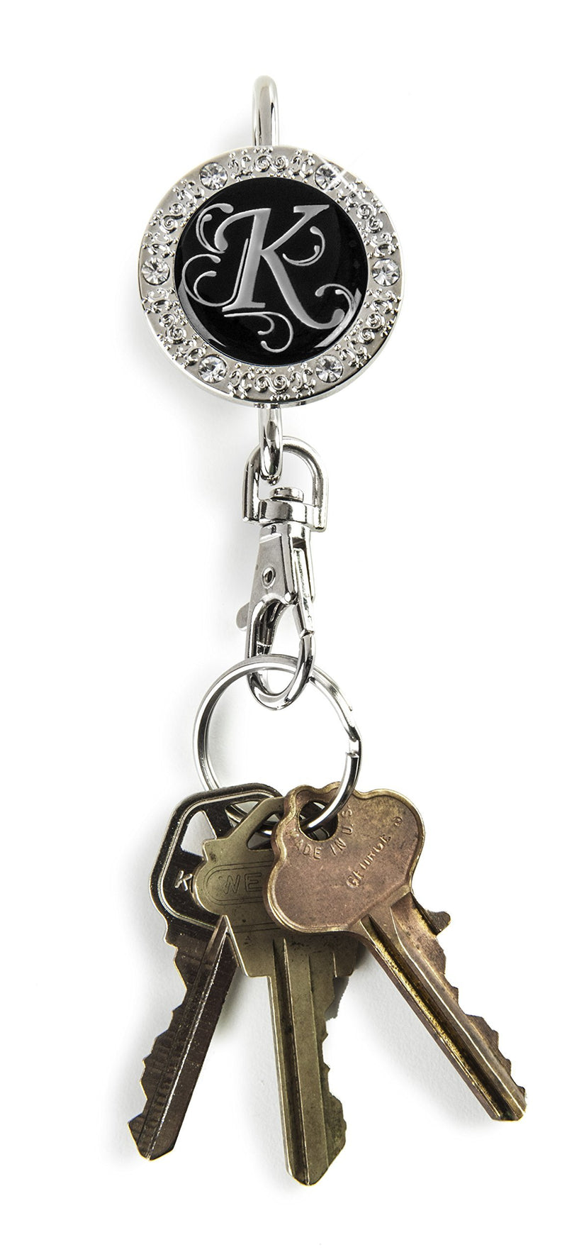 Finders Key Purse Alexx 01B-Mono K Bling Monogram K, Black