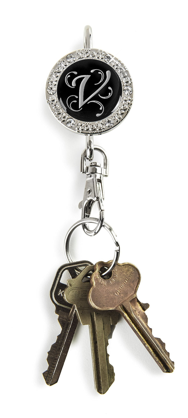 Finders Key Purse Alexx 01B-Mono V Bling Monogram V, Black