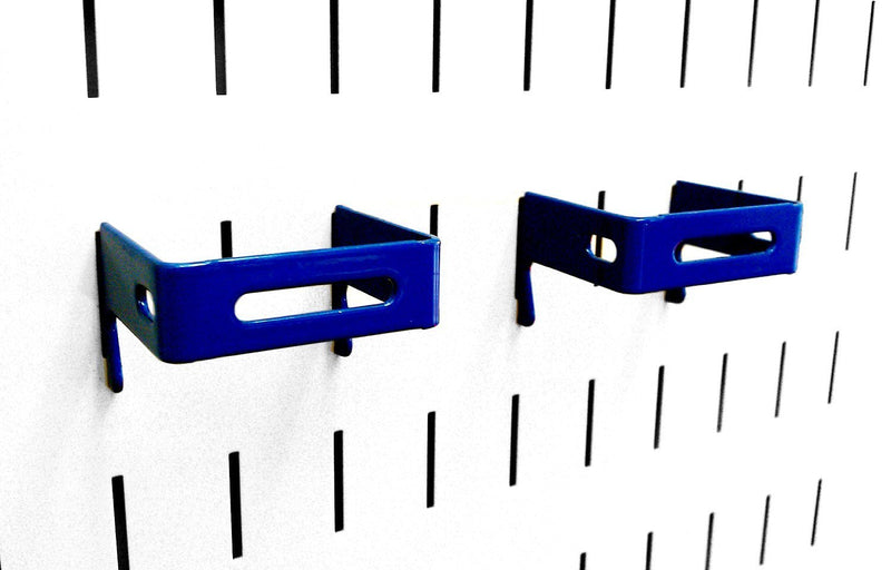 Wall Control Pegboard 2in x 2in C-Bracket Slotted Metal Pegboard Hook for Wall Control Pegboard and Slotted Tool Board â€“ Blue