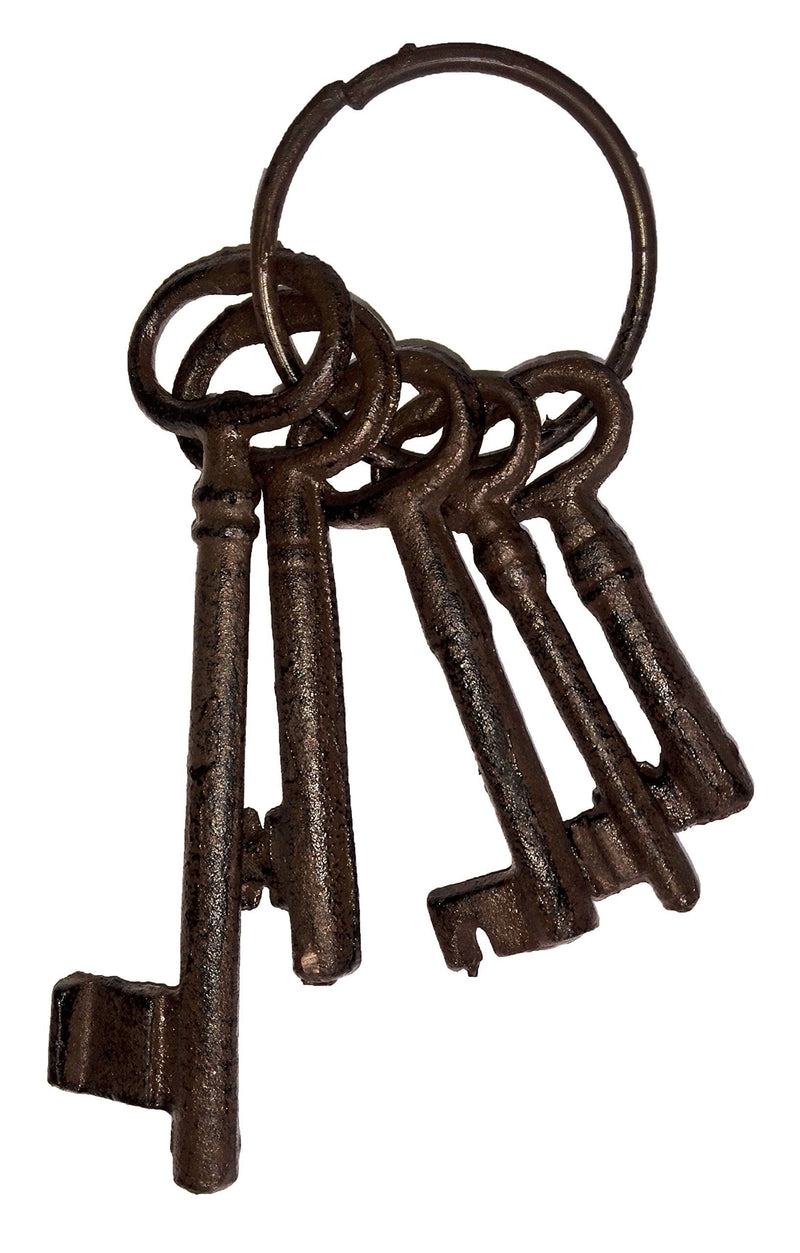 Salomé Idea(TM Large Size Antique Vintage Cast Iron Wall Rack, Key Holder, Handcraft Coat Rack (5 Keys-Brown) 5 Keys-brown