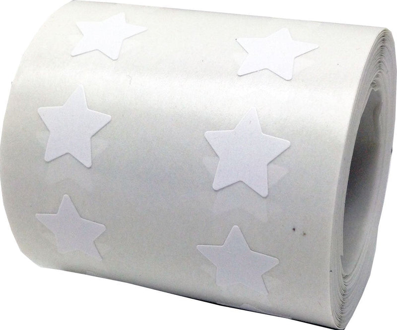 White Star Shape Stickers 0.50 Inch 1,000 Adhesive Labels White