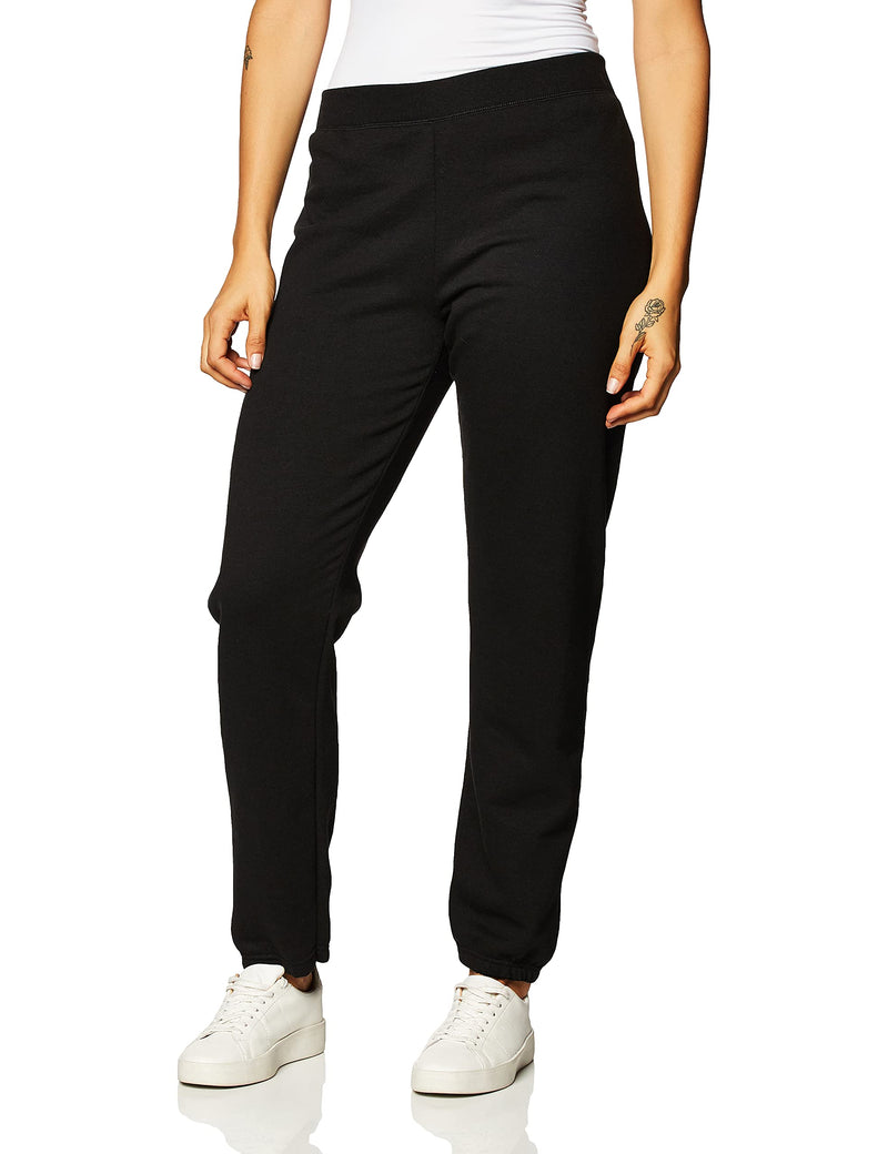 Hanes Women's EcoSmart Cinched Cuff Sweatpants Small Ebony