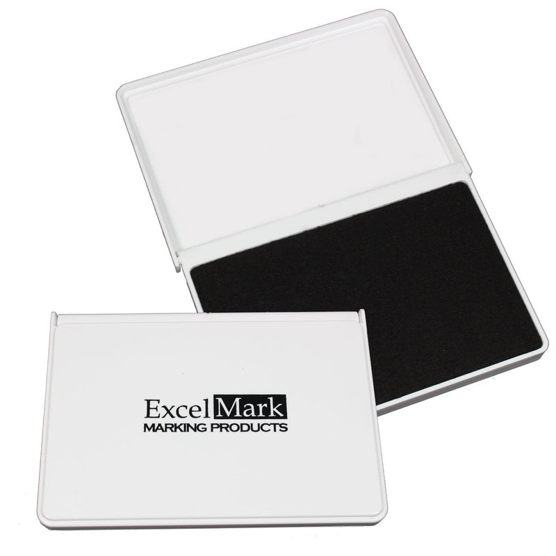 ExcelMark Ink Pads for Rubber Stamps Medium Size 2-5/8” by 4-1/4” (Black) Black