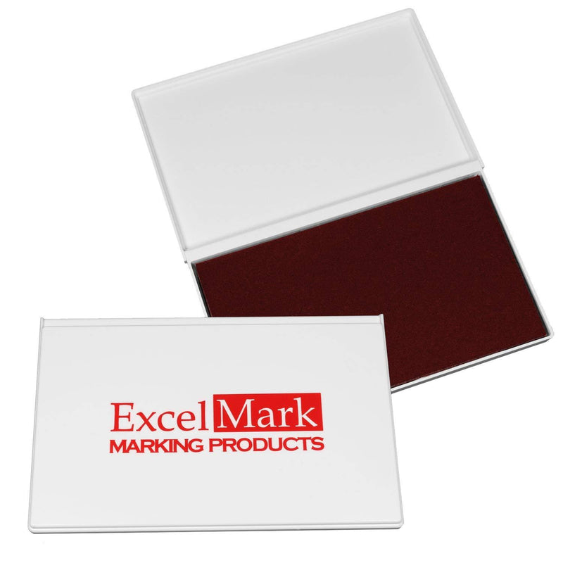 ExcelMark Rubber Stamp Ink Pad Extra Large 4-1/4" by 7-1/4” (Red) Red