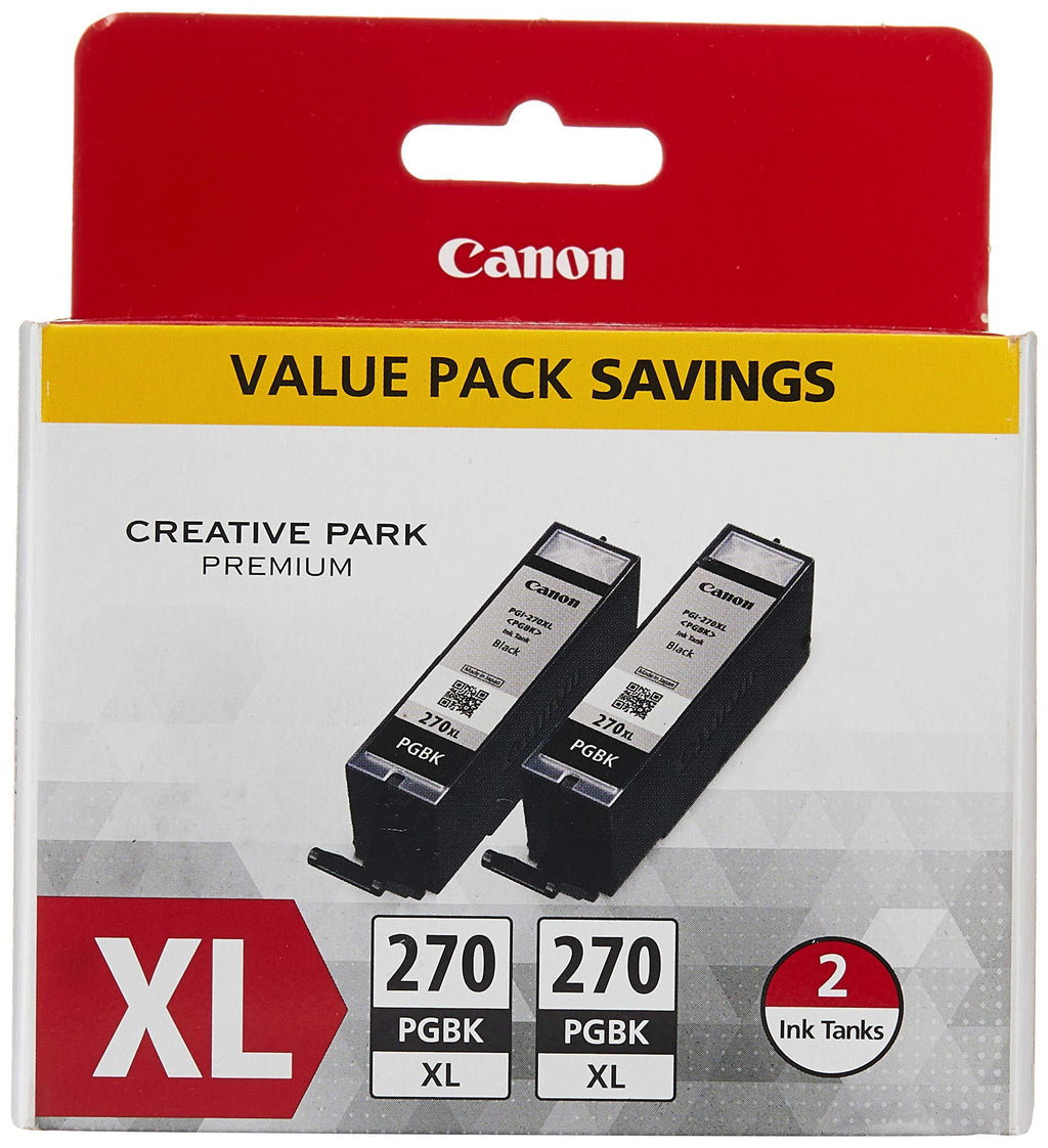 Canon PGI-270XL Black Twin Value Pack Compatible to MG6820, MG6821, MG6822, MG5720, MG5721, MG5722, MG7720, TS5020, TS6020, TS8020, TS9020