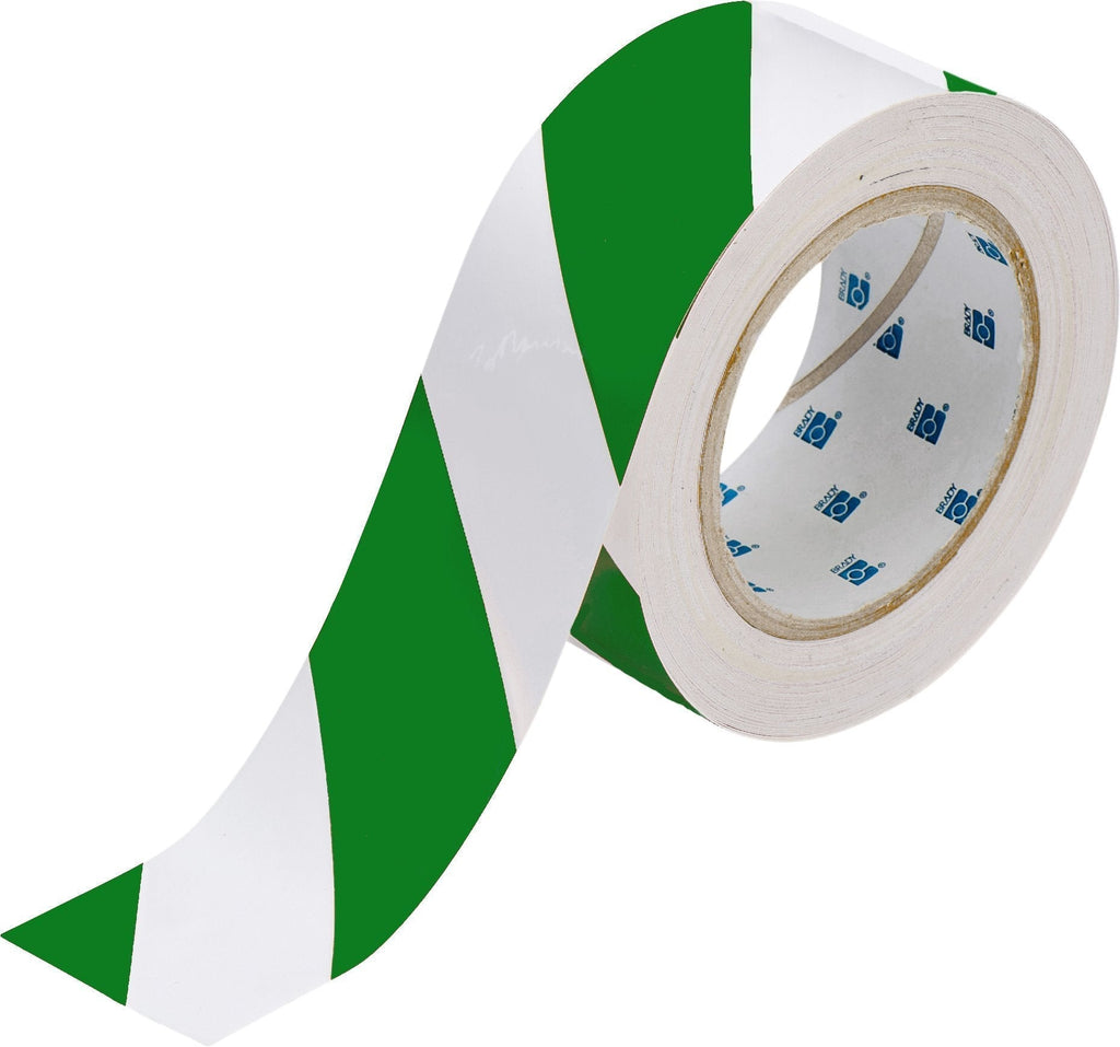 Brady 132436 Marking Tape, 2" x 100', Green on White