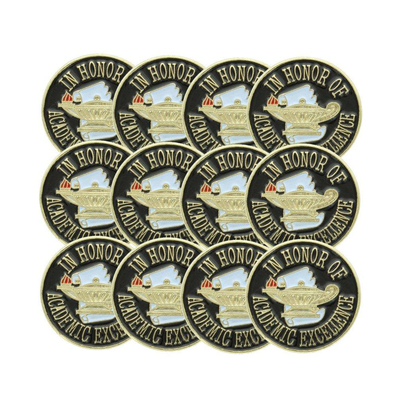 3/4 Inch In Honor of Academic Excellence Lapel Pin - Package of 12, Poly Bagged