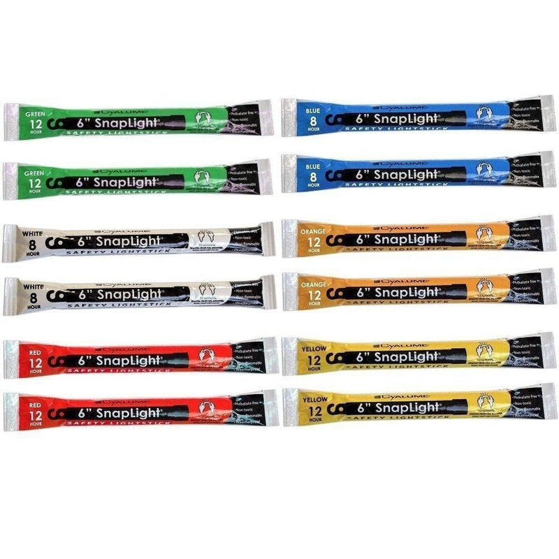 Cyalume 9-00741 Snap Light Stick, 6", Red/White/Blue/Green/Yellow/Orange (Pack of 12)