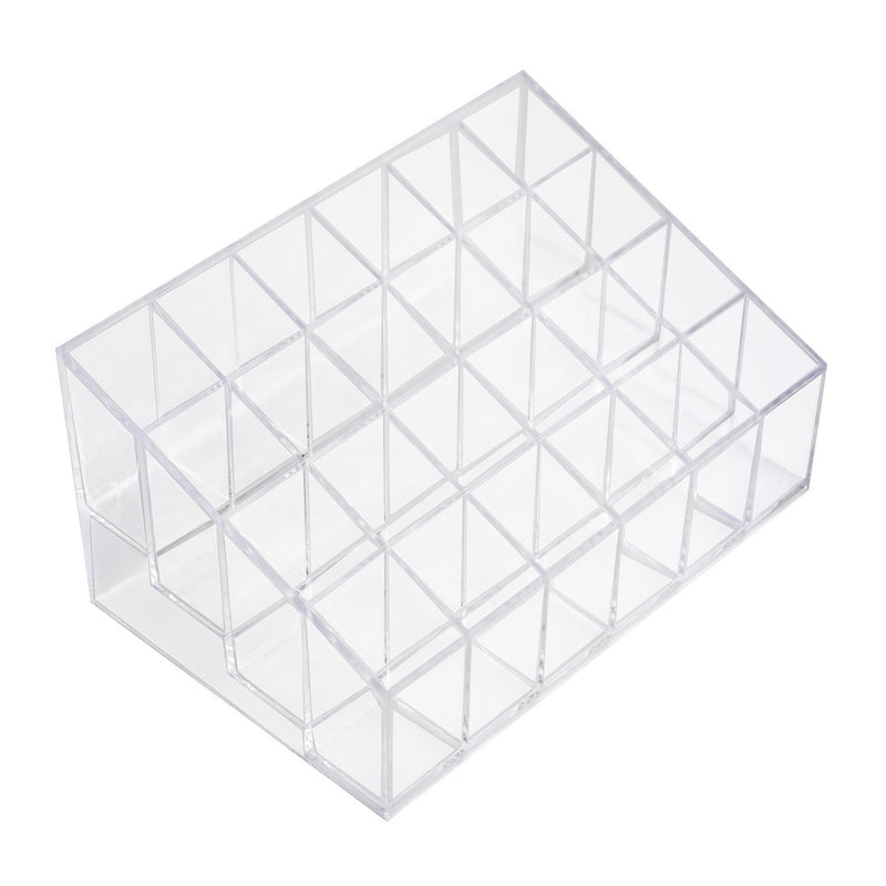 Transparent Cosmetic Makeup Organizer for Lipstick, Brushes, Bottles, and More. Clear Case Display Rack Holder
