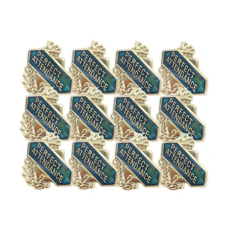 5/8 Inch Perfect Attendance Lapel Pin - Package of 12, Poly Bagged