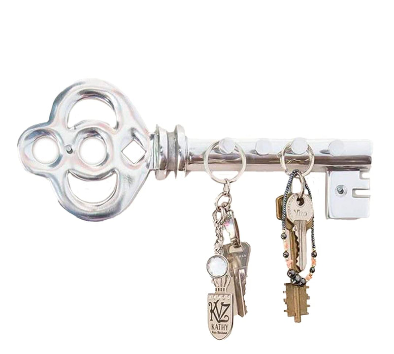 Decorative Wall Mounted Key Holder - Multiple Key Hooks Rack - Hand Cast Aluminum - Modern Theme - Polished Finish - with Screws and Anchors - by Comfify