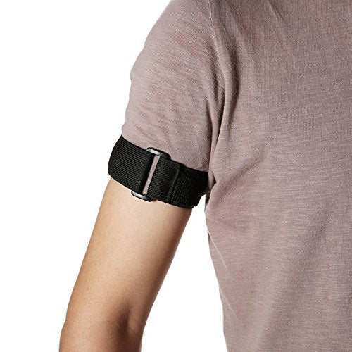 Glo-shine Universal Elastic Adjustable Sport Armband Strap for All Models IPO with Silicone or Leather Case with Armband Slots (Black)