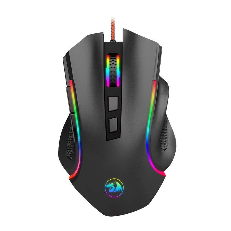 Redragon M602 RGB Wired Gaming Mouse RGB Spectrum Backlit Ergonomic Mouse Griffin Programmable with 7 Backlight Modes up to 7200 DPI for Windows PC Gamers (Black) Black