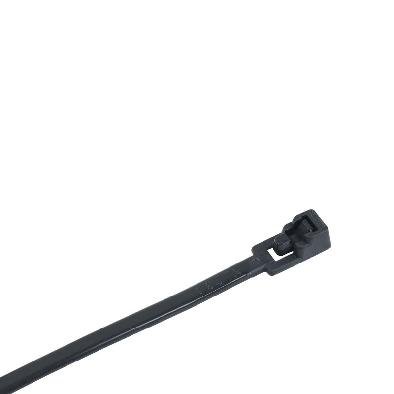 Gardner Bender 47-111UVB Releasable Cable Tie, 12 Inch., 50 lbs. Tensile Strength, Wire / Cord Management Industrial and Household Use, Nylon Zip Tie, 10 Pk., UV Resistant Black 10 Pack 12 inch., 50 lb. tensile UV Black