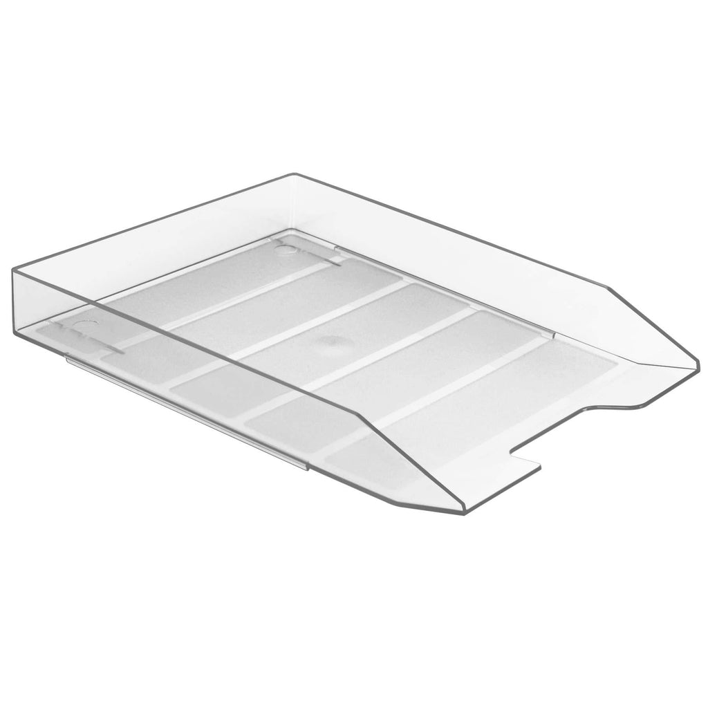 Acrimet Stackable Letter Tray Front Load Plastic Desktop File Organizer (Clear Crystal Color) (1 Unit)