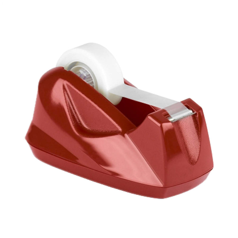 Acrimet Premium Desktop Tape Dispenser Non-Skid Base (Heavy Duty) (Red Color)