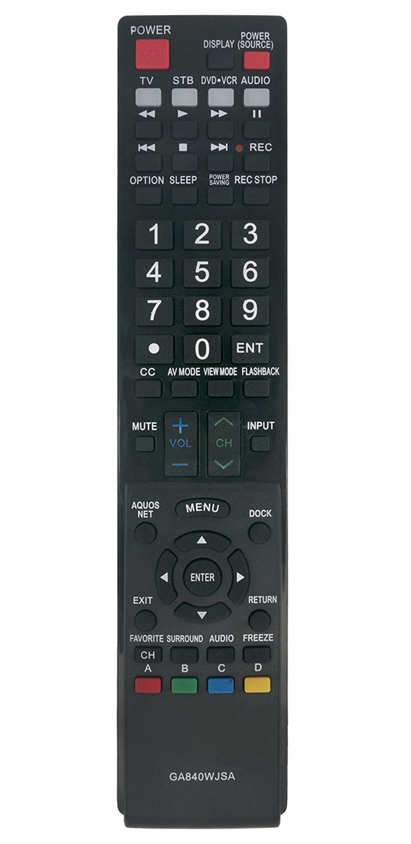 AULCMEET RRMCGA840WJSA GA840WJSA Replaced Remote Fit for Sharp Aquos TV