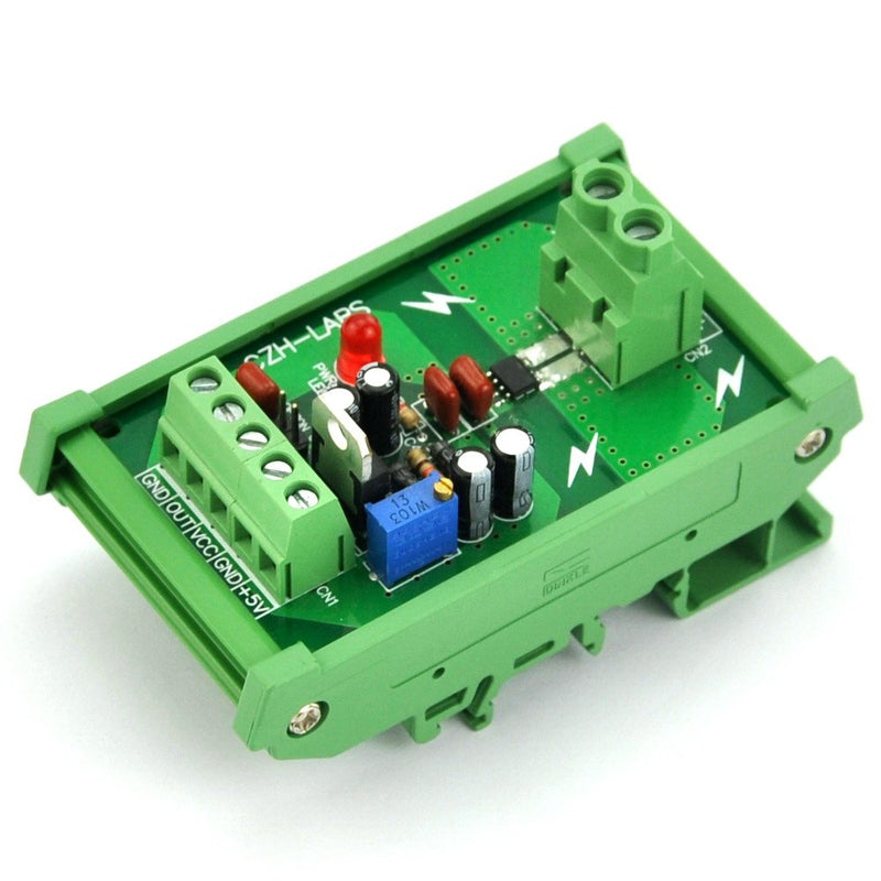 Electronics-Salon DIN Rail Mount AC/DC Current Sensor Module, Based on ACS712 (+/-20Amp) +/-20Amp