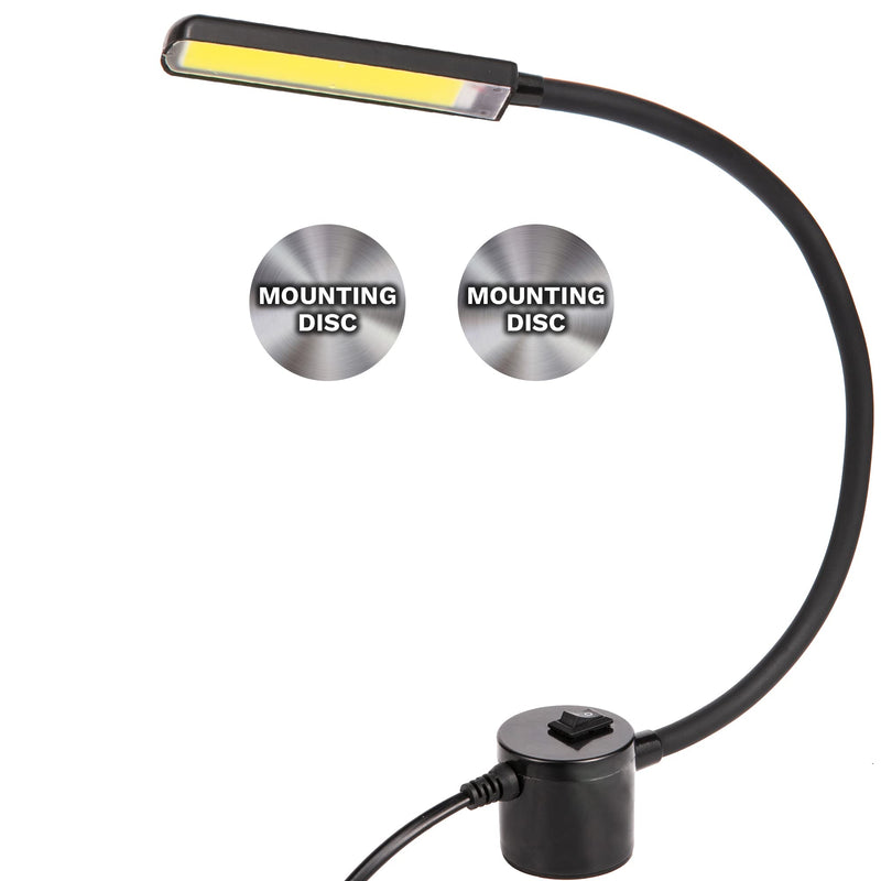 Sewing Machine Light LED Lighting, 60 LEDs, Multifunctional Extra Long Flexible Gooseneck Arm Work Lamp with Magnetic Mounting Base for Workbench 60 LED with 2 Mounting Discs