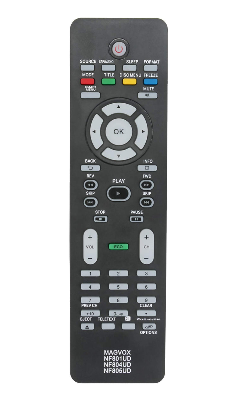 NF801UD NF805UD NF804UD Replaced Remote Fit for MAGNAVOX 22ME601B/F7 26MF301B 26MF301B/F7 26MF321B 26MF321B/F7 32MF301B 32MF301B/F7 37MF301B 37MF301B/F7 40MF401B 40MF401B/F7 19ME601B/F7