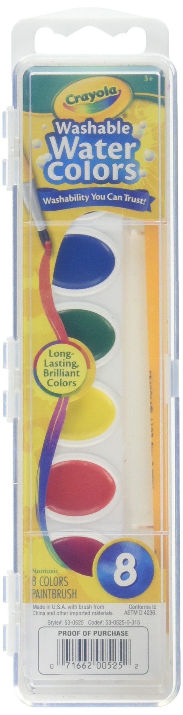 Crayola Washable Watercolors 8 ea (Pack of 2) 2 Pack