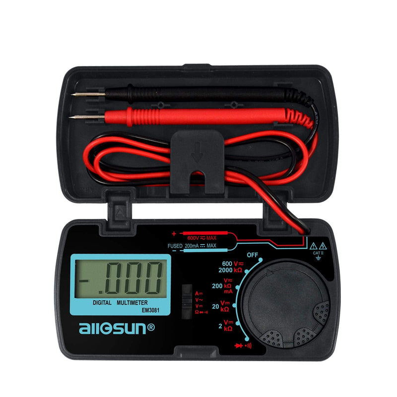 ALLOSUN Digital Multimeter / DMM / Multi Tester Amp / Ohm / Volt Meter / Diode and Continuity Test Pocket Size (EM3081) EM3081