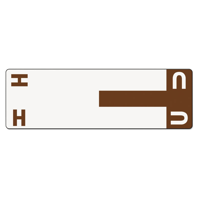 Smead 67159 Alpha-Z Color-Coded First Letter Name Labels H & U Dark Brown 100/Pack